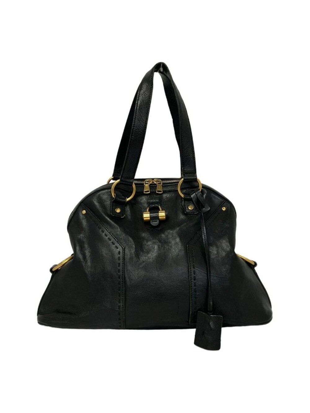 Saint Laurent Rive Gauche Handbag Muse Bag Black Leather